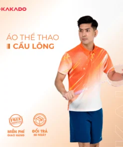 Áo thể thao nam KAKADO màu cam phối trắng siêu nhẹ, chất thun lạnh, co giãn, thấm hút tốt [MÃ KD02]
