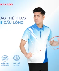 Áo thể thao nam KAKADO màu xanh dương nhạt chất thun lạnh, co giãn 4 chiều, thấm hút tốt [MÃ KD03]