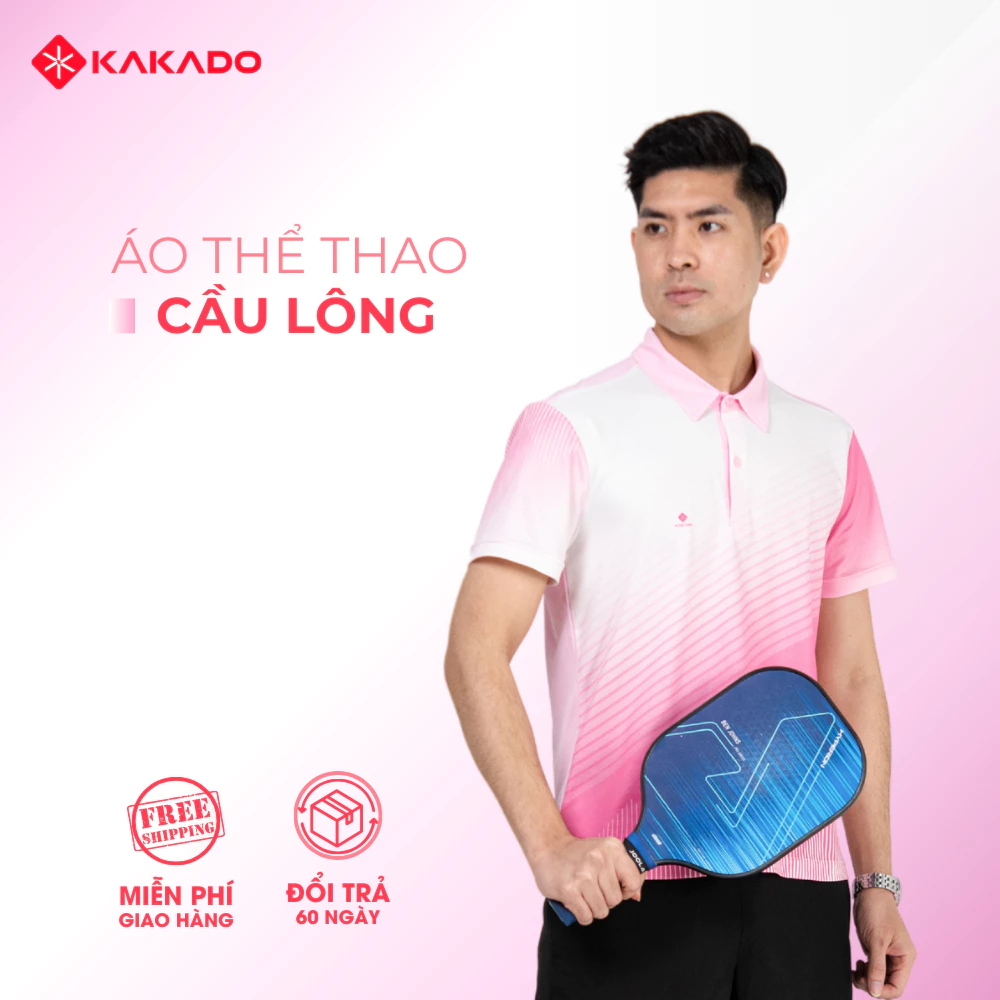 Áo thể thao nam KAKADO màu hồng nhạt siêu nhẹ, chất thun lạnh, co giãn, thấm hút tốt [MÃ KD05]
