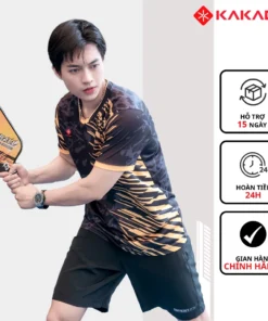 Set bộ thể thao nam KAKADO màu đen vàng cổ tròn vải thun mát lạnh, co giãn, thấm hút tốt [MÃ KD15]